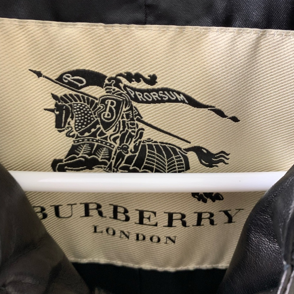 NWT Burberry London Black Double-Breasted Leather Trench Coat US.4 - Picture 5 of 13